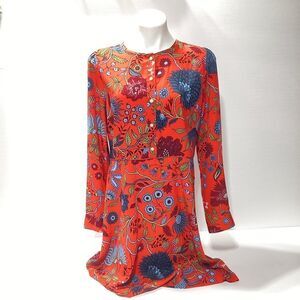 LOFT Red Floral Dress